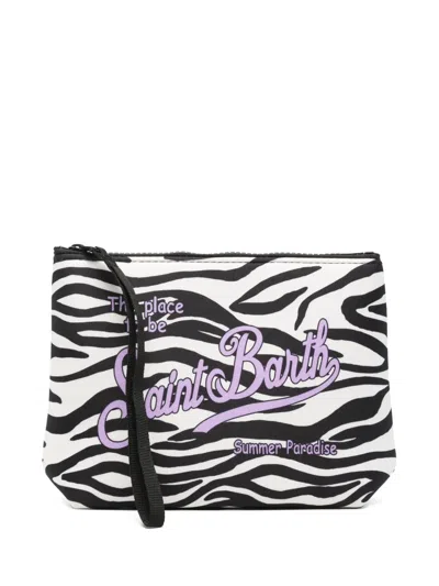 Mc2 Saint Barth Aline Zebra-print Pouch In Multi