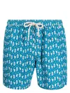 Mc2 Saint Barth Graphic-print Drawstring Swim Shorts In Blue