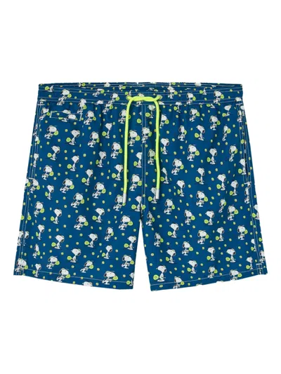 Mc2 Saint Barth All-over Printed Swim Shorts In Blue