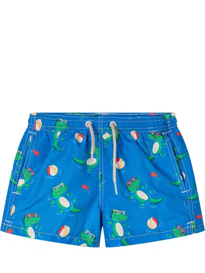 Mc2 Saint Barth All-over Print Swimsuit In Blue