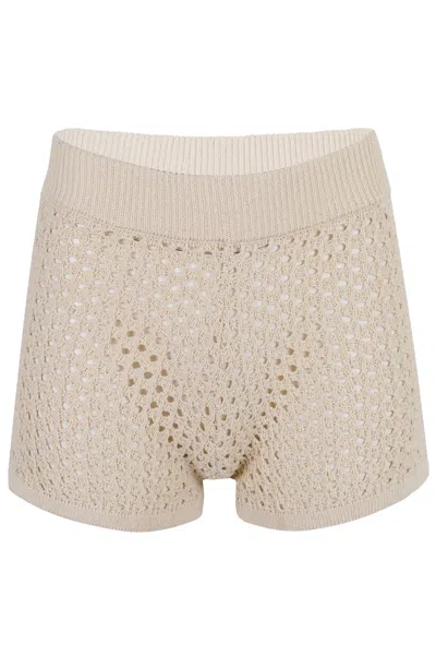 Mc2 Saint Barth Almyra Knitted Shorts Beige