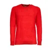 Mc2 Saint Barth Alpaca Blend Knit Sweater With Ribbed Detailing In Red