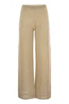 Mc2 Saint Barth Alva Crochet Flare Trousers In Beige