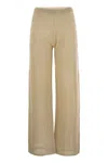 Mc2 Saint Barth Alva Crochet Flare Trousers In Beige