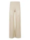 Mc2 Saint Barth Mid-rise Crochet Flare Pants With Elasticized Waistband In Neutral