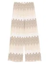 Mc2 Saint Barth Woman Raschel Knit Wide-leg Off-white Trousers Amalia