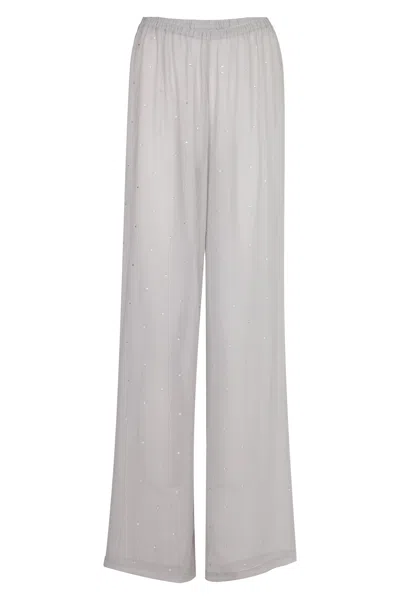 Mc2 Saint Barth Amalia Wide Leg Pants Silver Strass