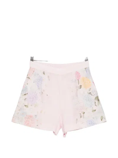 Mc2 Saint Barth Amani Floral-print Linen Shorts In Multi