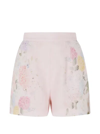 Mc2 Saint Barth Amani Floral-print Shorts In Pink