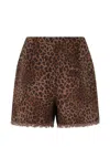 Mc2 Saint Barth Amani Leopard-print Frayed Shorts In Brown