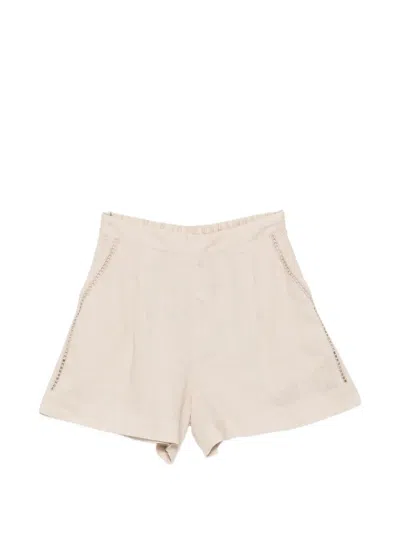 Mc2 Saint Barth Amani Pleated Shorts In Brown