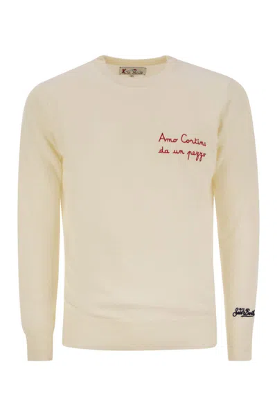 MC2 SAINT BARTH MC2 SAINT BARTH AMO CORTINA DA UN PEZZO SWEATER IN WOOL AND CASHMERE BLEND