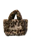 Mc2 Saint Barth Animal-print Embroidered Mini Bag In Brown