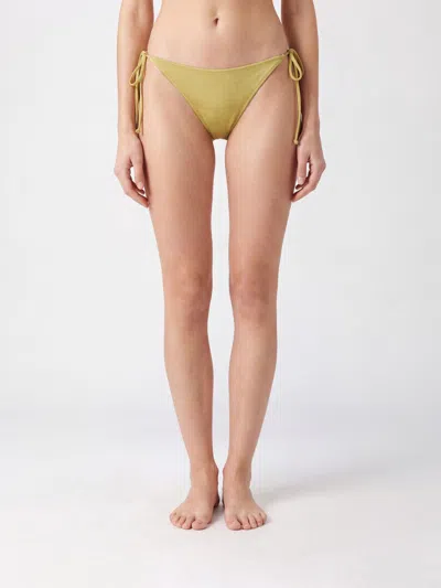 Mc2 Saint Barth Animalier Print Bikini Bottoms With Side Ties In Green
