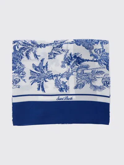 Mc2 Saint Barth Animalier Silk Scarf In Blue