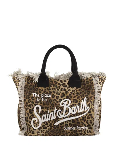 Mc2 Saint Barth Animal-print Fringed Tote Bag In Animal Print