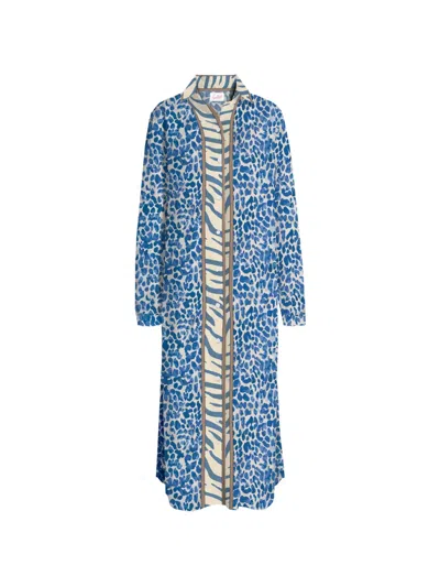 Mc2 Saint Barth Animal-print Shirt Dress In Blue