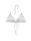 Mc2 Saint Barth Annabelle Strass-embellished Triangle Bikini Top In Gray
