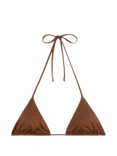 Mc2 Saint Barth Annabelle Strass-embellished Triangle Bikini Top In Multi