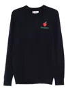Mc2 Saint Barth Apple-embroidered Sweater In Blue