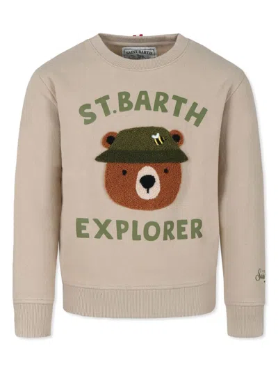 Mc2 Saint Barth Kids' Brown Sweatshirt For Boy With Bear