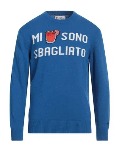 Mc2 Saint Barth Après-ski Collection Man Sweater Blue Size M Wool, Viscose, Polyamide, Cashmere