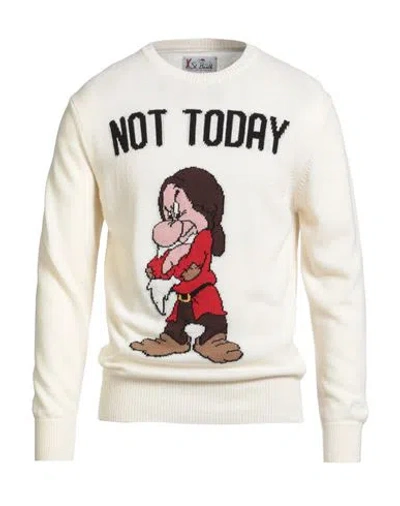 Mc2 Saint Barth Après-ski Collection Man Sweater Cream Size L Wool, Viscose, Cashmere, Polyamide