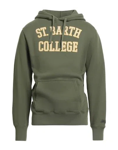 Mc2 Saint Barth Après-ski Collection Man Sweatshirt Military Green Size L Cotton
