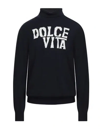 Mc2 Saint Barth Après-ski Collection Man Turtleneck Midnight Blue Size Xl Wool, Viscose, Cashmere, P