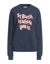 Mc2 Saint Barth Après-ski Collection Woman Sweatshirt Navy Size M Cotton In Blue