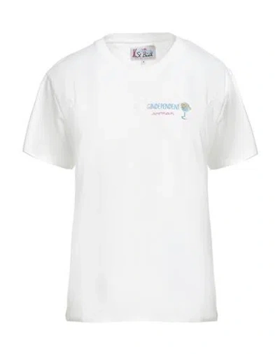 Mc2 Saint Barth Après-ski Collection Woman T-shirt White Size L Cotton