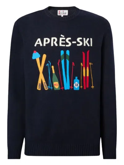Mc2 Saint Barth Après-ski Graphic Sweater In Black