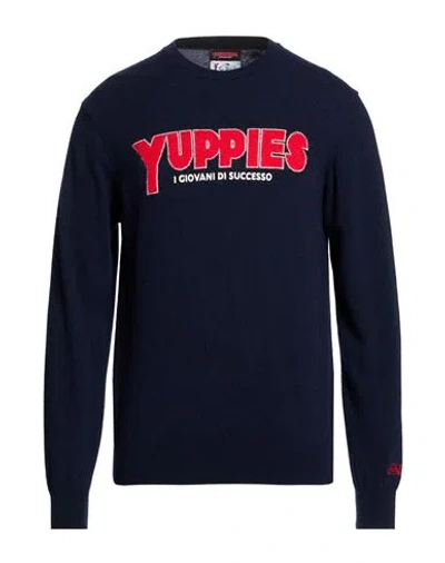 Mc2 Saint Barth Après-ski Collection Man Sweater Midnight Blue Size M Wool, Viscose, Polyamide, Cash
