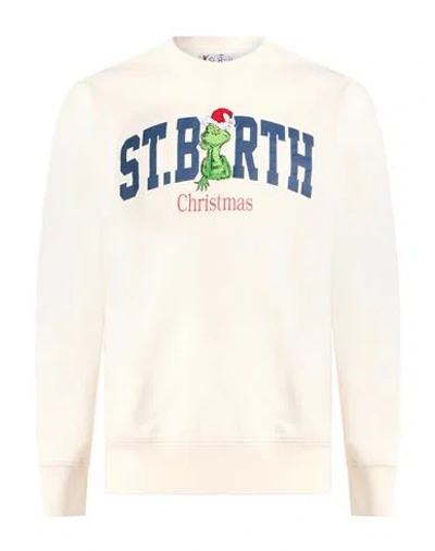 Mc2 Saint Barth Après-ski Collection Man Sweatshirt Cream Size M Cotton In White
