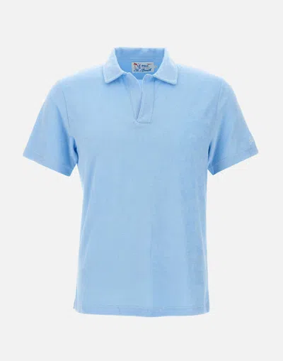 Mc2 Saint Barth Aqua Green Cotton Terry Polo In Blue