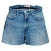 Mc2 Saint Barth Arizona Denim Short Strass In Blue