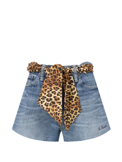 Mc2 Saint Barth Arizona Mini Denim Shorts In Blue