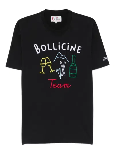 Mc2 Saint Barth Arnott Embroidered T-shirt In Black