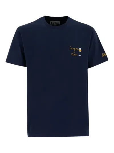Mc2 Saint Barth Arnott Embroidered T-shirt In Blue