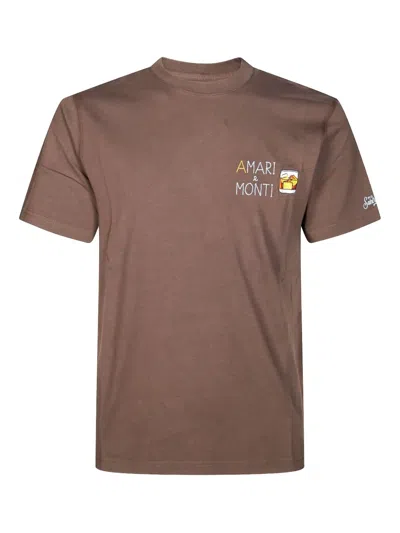 Mc2 Saint Barth Arnott Embroidered T-shirt In Brown