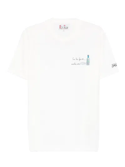 Mc2 Saint Barth Arnott Embroidered T-shirt In White