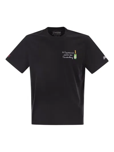 Mc2 Saint Barth Arnott Embroidery T-shirt In Black