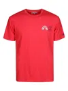 Mc2 Saint Barth Arnott Short-sleeve Embroidered T-shirt In Red
