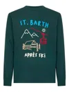 Mc2 Saint Barth Green Heron Embroidered Sweater In Green