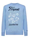 Mc2 Saint Barth Artwork Embroidery Long-sleeved Sweater In Blue