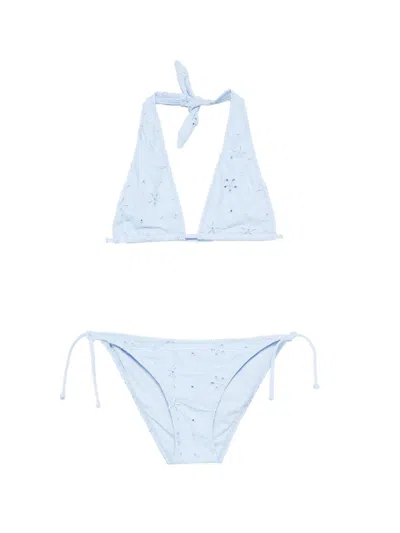 Mc2 Saint Barth Kids' Aryanna Floral Bikini In Blue
