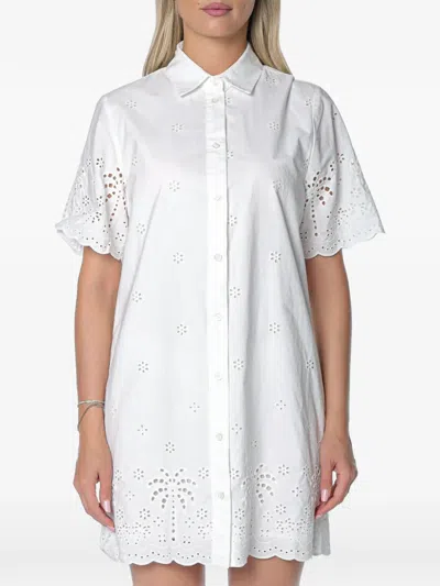 Mc2 Saint Barth Aurelia Sangallo-embroidered Shirt In White