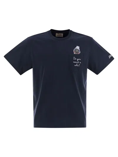 MC2 SAINT BARTH AUSTIN - T-SHIRT WITH EMBROIDERY AND BREAST POCKET