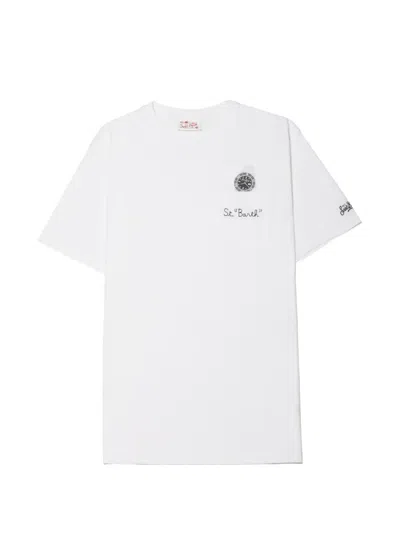 Mc2 Saint Barth Austin Embroidered-logo Pocket T-shirt In White