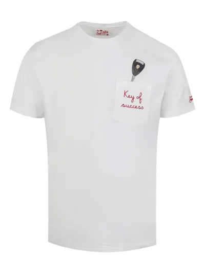 Mc2 Saint Barth Austin Key Success Pocket T-shirt In White
